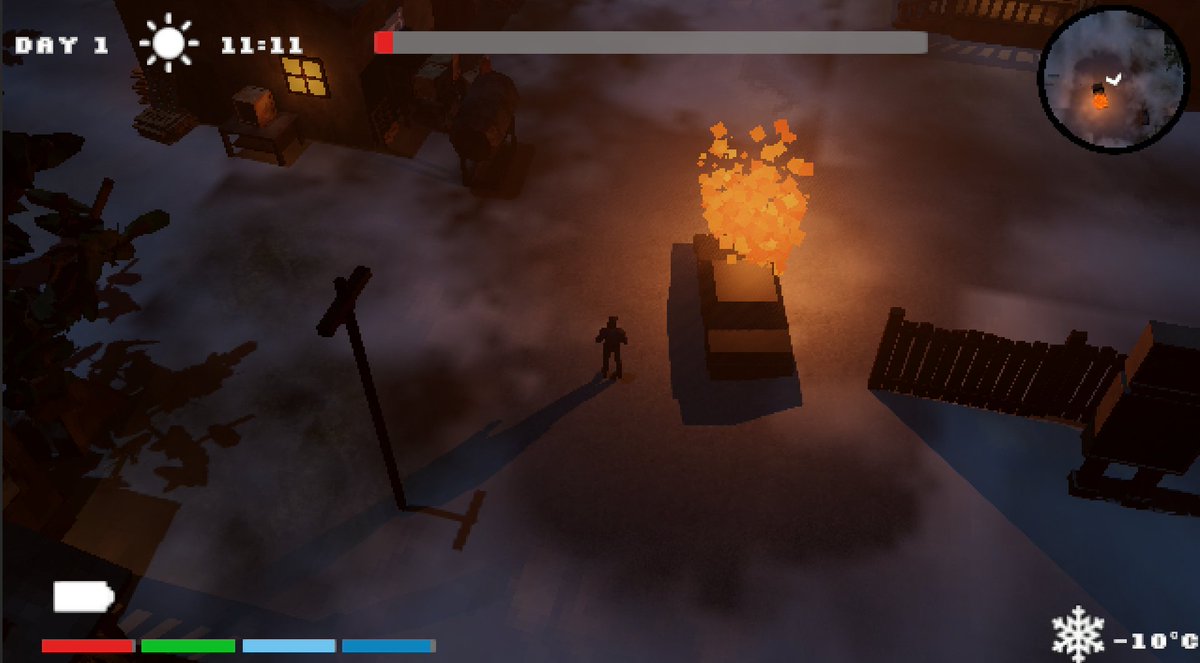 DeadWinterGame's tweet photo. Been working on Dead Winter since the start of the year. Finally got around to adding some visuals. Still fairly rough, but most of the systems are in place. #screenshotsaturday #indiedev #gamedev https://t.co/lpmiOjYzG3