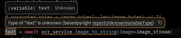 KemAtayev's tweet photo. @zeddotdev I think the latest update 1.15.0 is affecting Zed/BasedPyright combo. The typeCheckingMode should be standard but basedpyright 1.39.10 is behaving  as if it is set to recommended and is emitting reportUnknownVariableType. I've not made any config changes in the last few days. I think it's related to GitHub issue 62624. Not catastrophic but thought I'd mention it. Cheers.