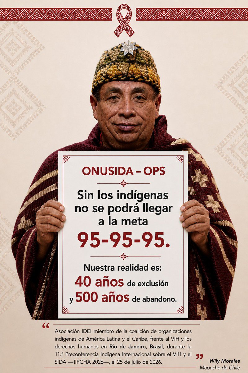 DeInternac46885's tweet photo. ONUSIDA – OPS sin los indígenas no se podrá llegar a la meta 95-95-95, nuestra realidad es 40 años de exclusión y 500 años de abandono.
@Winnie_Byanyima https://t.co/UlLWvGXMya