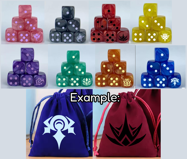 petite_bun's tweet photo. [Interest check!!] Advanced Element dice and bag ✨

🎲16mm acrylic D6's with swirled pearl texture. Pips and symbol will be engraved.

👝8x10cm velvet drawstring bags.

Please complete this form: https://t.co/Li0kTqCrgK

Thank you! 🌸

#grandarchive #grandarchivetcg #gatcg https://t.co/BvMnWQ2B1Q
