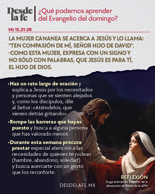 DesdeLaFeMx's tweet photo. El Evangelio nos invita a mirar más allá de nuestras propias necesidades: al que está solo, al que tiene hambre, al que se siente olvidado. 📖🙏

Esta semana, acércate a alguien y hazle sentir que no está solo. https://t.co/WhqIxSdxup

#Evangelio #Lecturas #Domingo https://t.co/TWwrbEN4SQ