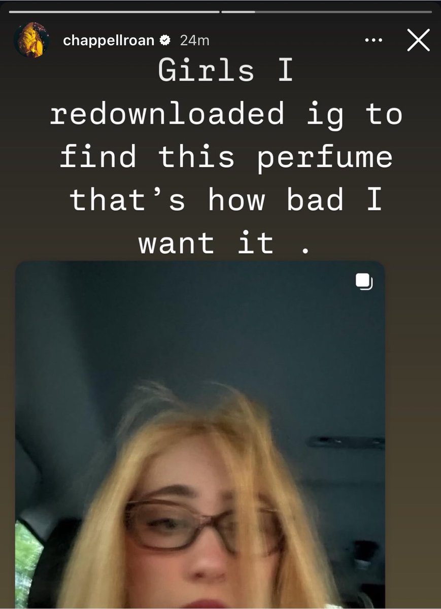 thesubwaymp3's tweet photo. when chappell redownload ig cause a girl recommended a perfume to her and she forgot what it was called https://t.co/4fIHY6yik5
