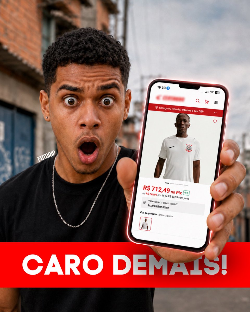 futdrip's tweet photo. R$ 799,99 em uma camisa de futebol. 😨

Esse é o preço da versão jogador do Flamengo em 2026. Corinthians, Vasco e Atlético-MG chegam a R$ 749,98. 

Pergunta sincera: quanto você considera justo pagar em uma camisa do seu time? https://t.co/VGsXdZvt6r
