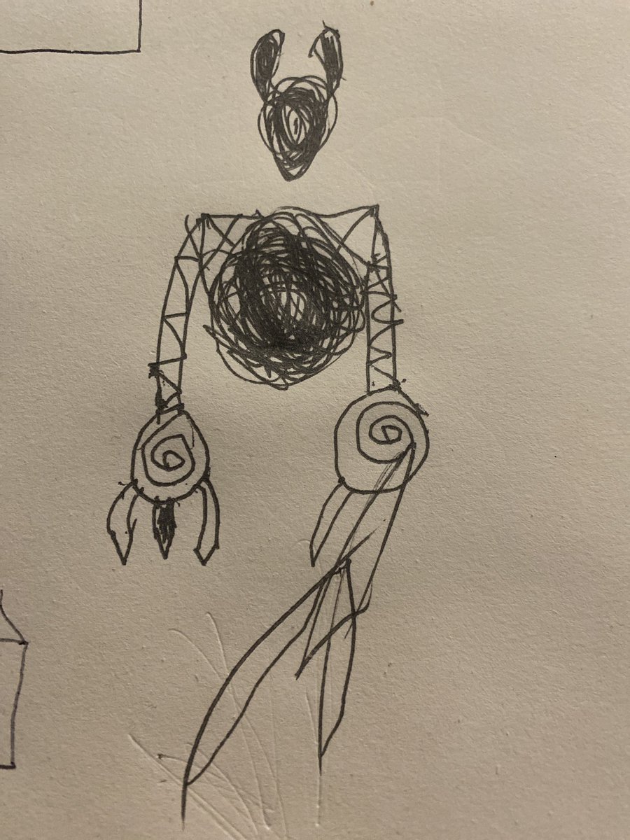 AAAAAAAAAbysmal's tweet photo. Hello! I don’t know how many people this will reach but, meet Skretch! Skretch is a cognitohazard that compels people to draw it. 

I would never be able to draw it the same way twice, so why should i expect others to?

Feel free to draw it Freeform! https://t.co/pyCtbg3rFh