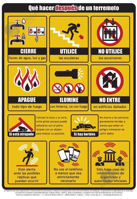 MAPFRE_SantaFe's tweet photo. Buenos noches, espero que todos estéis bien, recordar las recomendaciones en caso de Terremoto, principalmente mantener la calma, difícilmente un terremoto se puede prever, hagan caso a las autoridades
#JavierdeMapfre
#Mapfre_SantaFe https://t.co/3wTplWL2NH