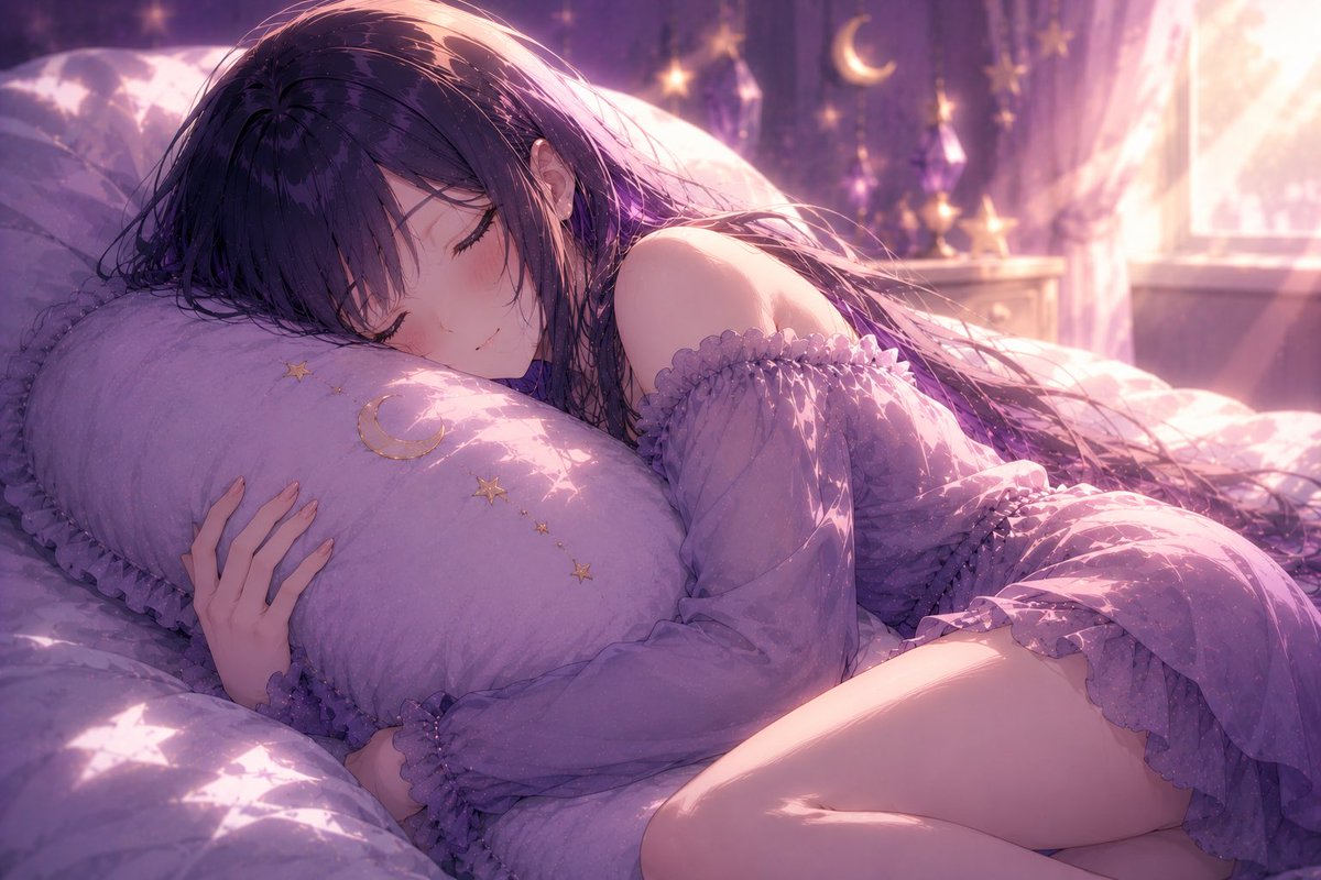 おはよう💟💭 …あとちょっとだけ…💤 #AIイラスト #AIイラスト好きさん