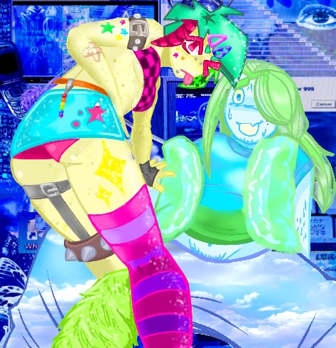 Dani_DrawXD's tweet photo. Mis oc's inspirados en el estilo #SceneCore y el #FrutigerAero ñaña🧈,weno disfruten https://t.co/QrYIu33gy3
