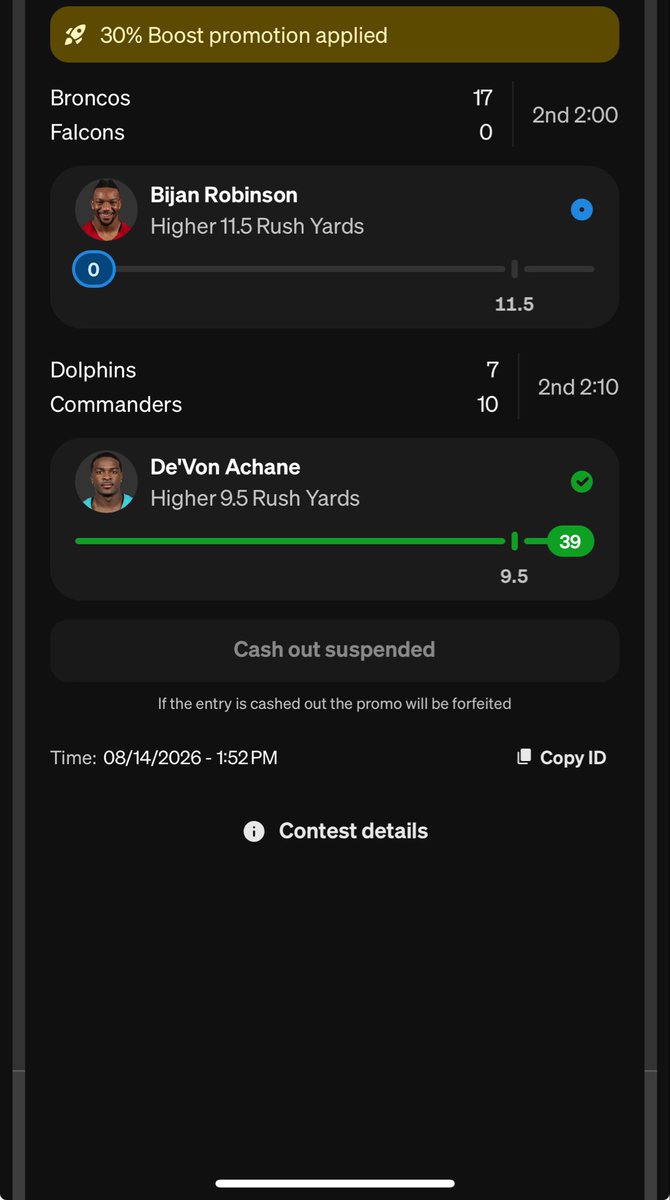 Cgriz23's tweet photo. @Zirksee Is this going to be a refund if bijan didn’t play https://t.co/AXP5aLshDN