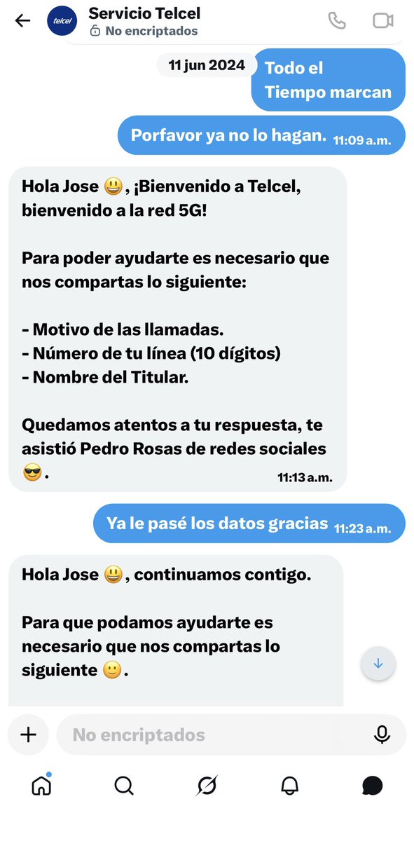 Joseredondo291's tweet photo. @Telcel Las quejas están desde el 2024…. Y siguen jodiendo. https://t.co/b8CRbXyyxL