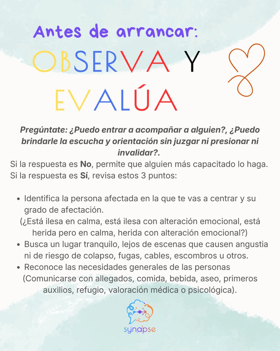 SynapseIntegral's tweet photo. En los últimos días luego del terremoto en #Colombia hemos visto la importancia de los primeros auxilios luego de una emergencia, ¿pero sabes la función de los #PrimerosAuxiliosPsicológicos? 🚨 https://t.co/Hd0aHkA0aW