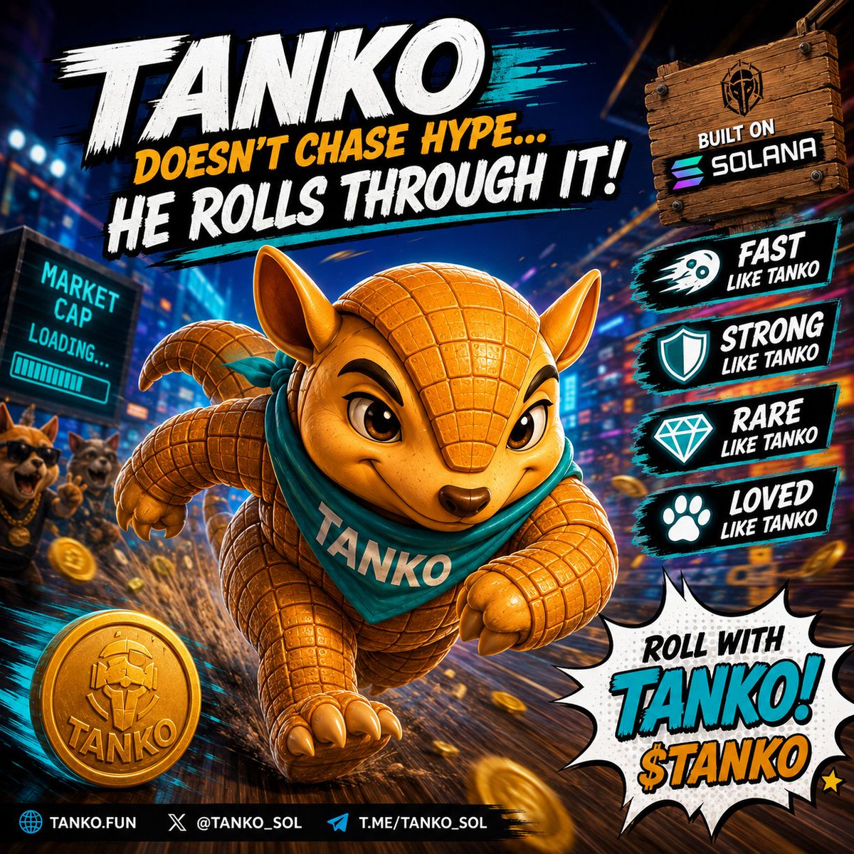 TankoRollsOn's tweet photo. TANKO DOESN’T CHASE HYPE… HE ROLLS THROUGH IT. 🦔💨

Still here. Still rolling. Still causing problems. 😂

Who’s riding with Tanko today? 👀👇

$TANKO 🩵
#Tanko #Solana #MemeCoin #SOL #Crypto https://t.co/8yr3RvMXkP