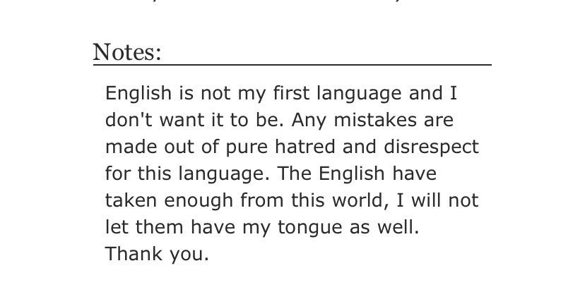 RndmGarry's tweet photo. Si es verdad que prácticamente todos los fanfics están escritos en inglés pero decir que hay puro gringo tampoco es cierto jajsjsjs me atrevería a decir que la mayoría están escritos por gente cuya lengua materna NO es el inglés 

Por algo tenemos esta joyita https://t.co/QNhly0zcuo