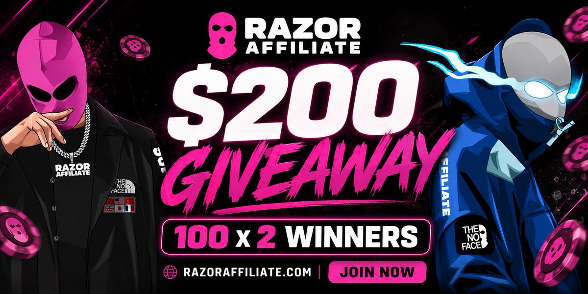 razoraffiliate's tweet photo. 💸 $200 GIVEAWAY IS LIVE!

Two winners will each receive $100 🔥

How to enter:
✅ Go to https://t.co/oHVfpm0OFD
✅ Enter the giveaway
✅ Like &amp; Retweet
✅ Turn on notifications 🔔

$100 × 2 winners

Good luck everyone 🍀 https://t.co/jLH7OHM7oe