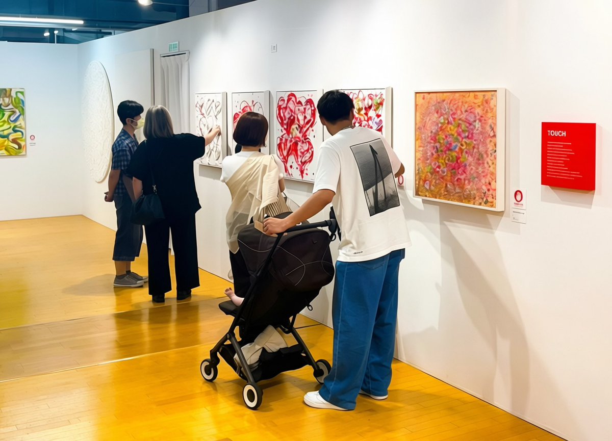 kinashiten's tweet photo. 【北海道】

触って楽しめるのは、木梨展の醍醐味。

🫶ハートにも、
さまざまな表現があります。

画材を一度にのせて仕上げたものや、
ハートの数や意味もそれぞれ異なります。

木梨さんは、
「勝手に解釈してもいいです」
と語っています。

あなたは、この作品から何を感じますか？

会場：サッポロファクトリーギャラリー（3条館3階）
会期：8月22日（土）まで開催
チケット購入など、詳しくは👇
https://t.co/eCNJtiXipH

#木梨憲武展 #木梨憲武展TOUCH #木梨憲武 #木梨憲武展北海道 #UHB