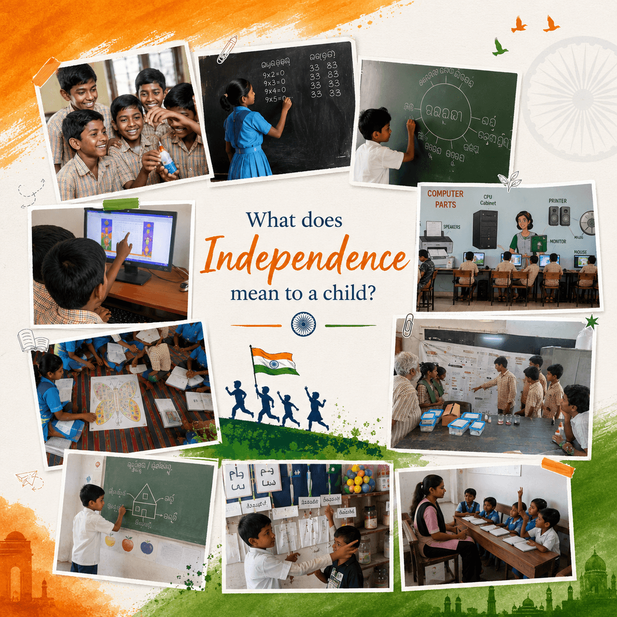 IndiaLiteracyPr's tweet photo. Independence is more than what India gained in 1947. It is about what that freedom makes possible for every child: to question, explore, choose and dream beyond circumstances. Here’s to an India where each child can shape a future. Happy #IndependenceDay to all Indians! https://t.co/i2Wi5NhHkU