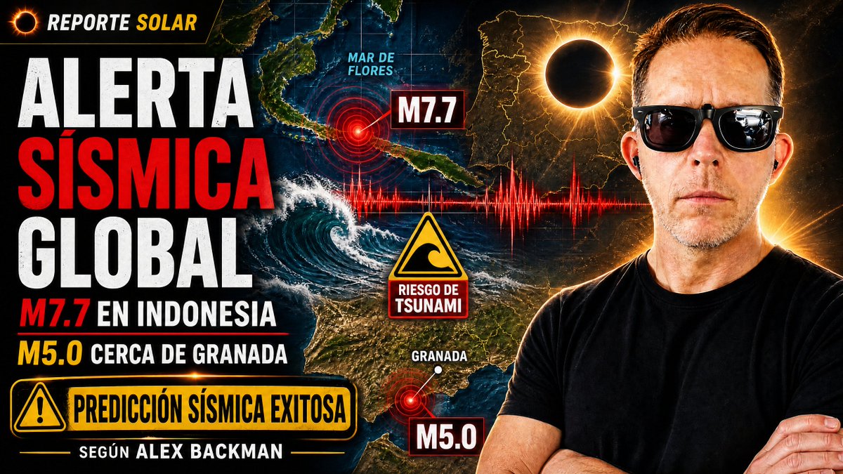 alexbackman619's tweet photo. TERREMOTO EN INDONESIA M7.7 Y EN ESPAÑA M5.2 EN REGIONES ANUNCIADAS
En un momento, Alex Backman ingresará en vivo por Youtube en el canal del ReporteSolar  #indonesia #earthquake  #terremoto #españa https://t.co/FWHHZK5N9i https://t.co/k83JzqiHvC