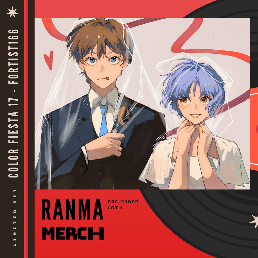 fortist166_N's tweet photo. My Ranma x Akane Wedding merch set 🙌 for Color Fiesta 17! https://t.co/LUVbrzqEvW