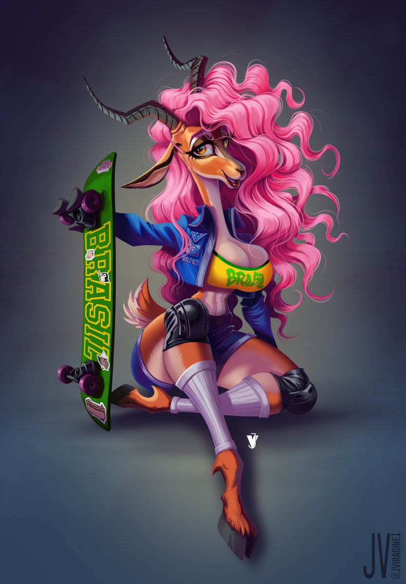 JV_arts_'s tweet photo. I rendered my OC; she looks much better now—what do you think? —the character's name is Nia.
#furry #furryart #art #digitalart #skateboard https://t.co/Apbh9wW2nF
