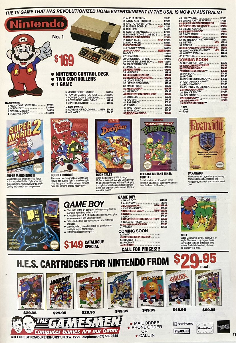 american80s's tweet photo. Before we had Steam wish lists, we’d highlight upcoming titles in catalogues.
My old NES selection is actually pretty decent… 👀
#Nintendo #GameBoy #NES #Gamesmen #RetroGaming https://t.co/TyDxGPcnWw