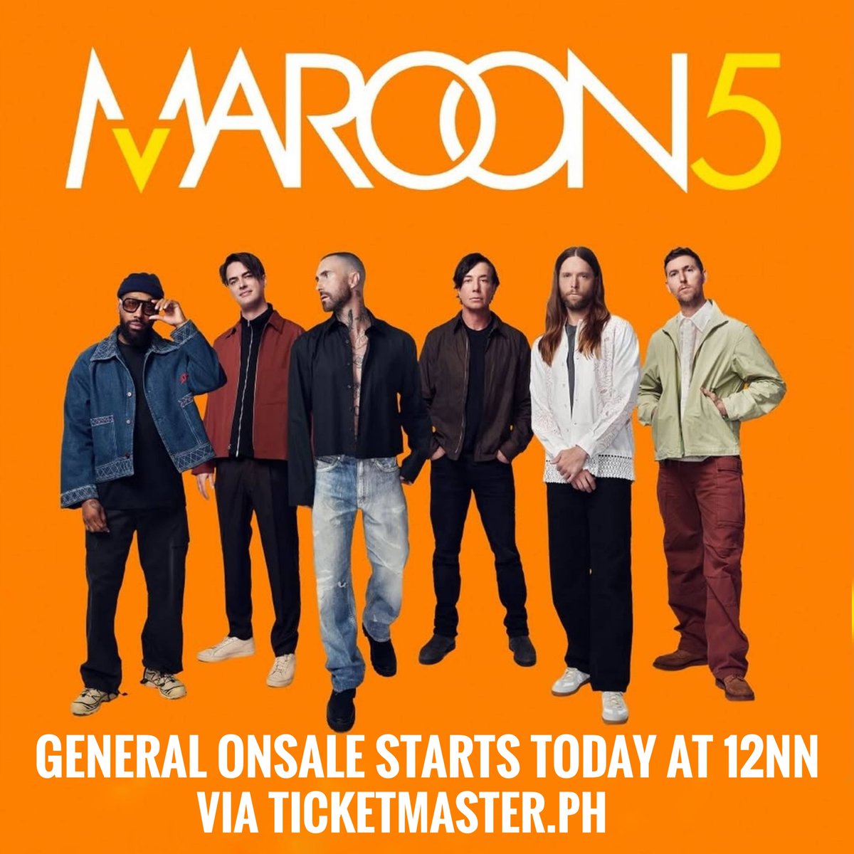 philconcerts's tweet photo. Maroon 5 tickets are the only sugar you need today.

General onsale starts at 12NN  via https://t.co/XJ0QSziodv.

By @livenationph https://t.co/qNdWSZHF17