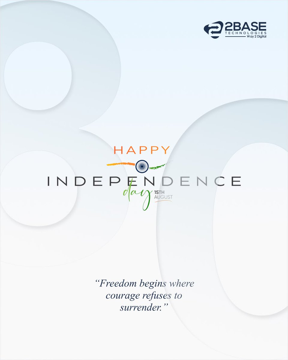 2basetech's tweet photo. In ideas. In ambition. In every leap toward something better.

Wishing everyone a proud and Happy Independence Day.

#IndependenceDay #2BaseTechnologies #Way2Digital #2Basians https://t.co/IjOrf31hyh