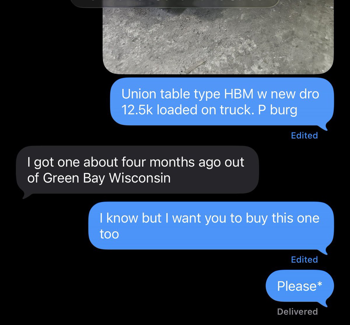 CoxonMark's tweet photo. Tucking my son in and trying a new tactic. Just asking politely for people to buy my machines😂 I need a hobby, I like work too much. Anyone need a nice cheap Boring mill? https://t.co/ZDp2oqlSqh