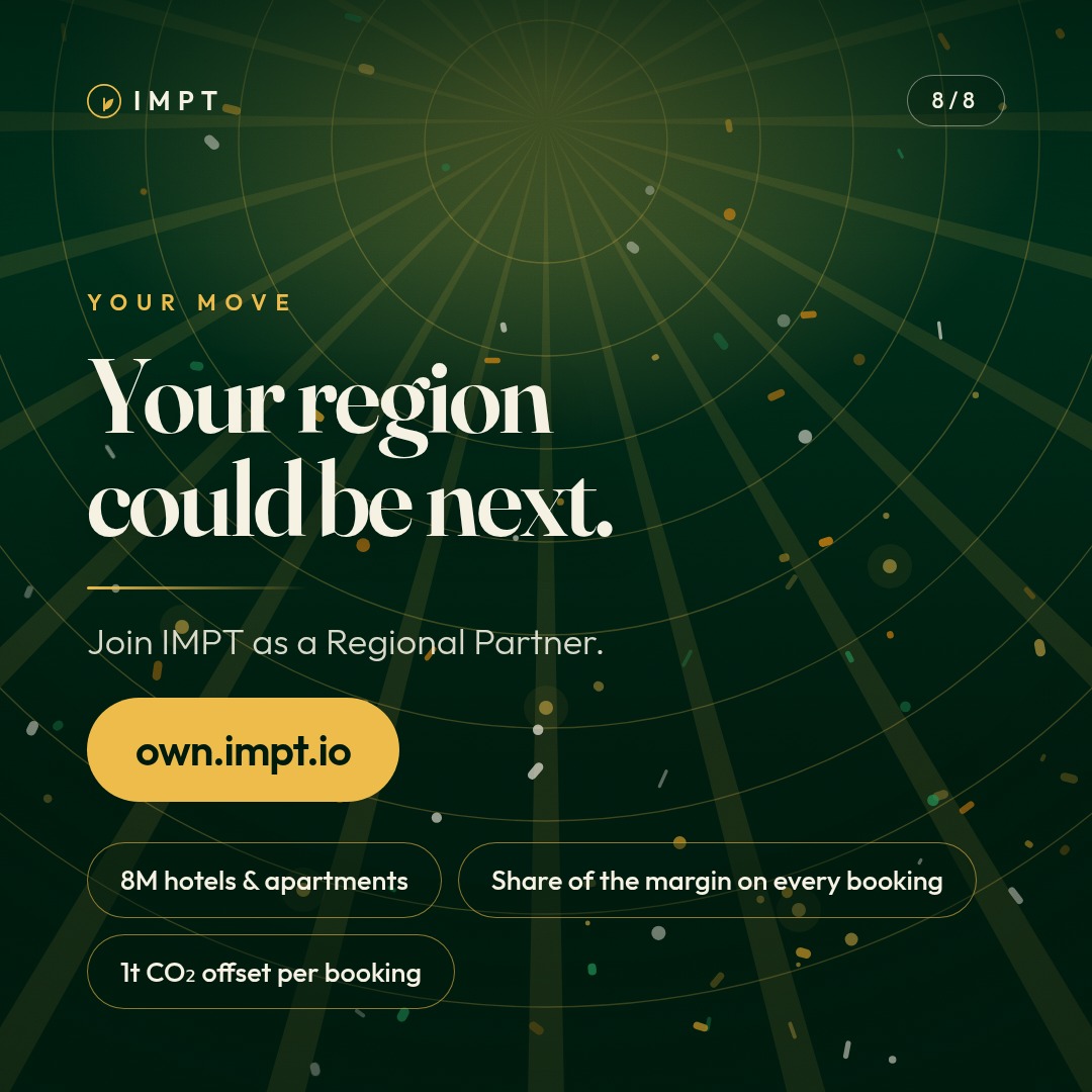IMPT_token's tweet photo. A massive breakthrough for IMPT 🌍

Many new Regional Partners just joined:
🇮🇳 India · 🇨🇦 Canada · 🇺🇸 USA · 🌎 South America · 🌍 Africa · 🇹🇭 Thailand + more

Every booking offsets 1t of CO₂ 🌱 Happy, good times.

Your region could be next:
https://t.co/qChczQgIGe https://t.co/WxBqy5rvyr