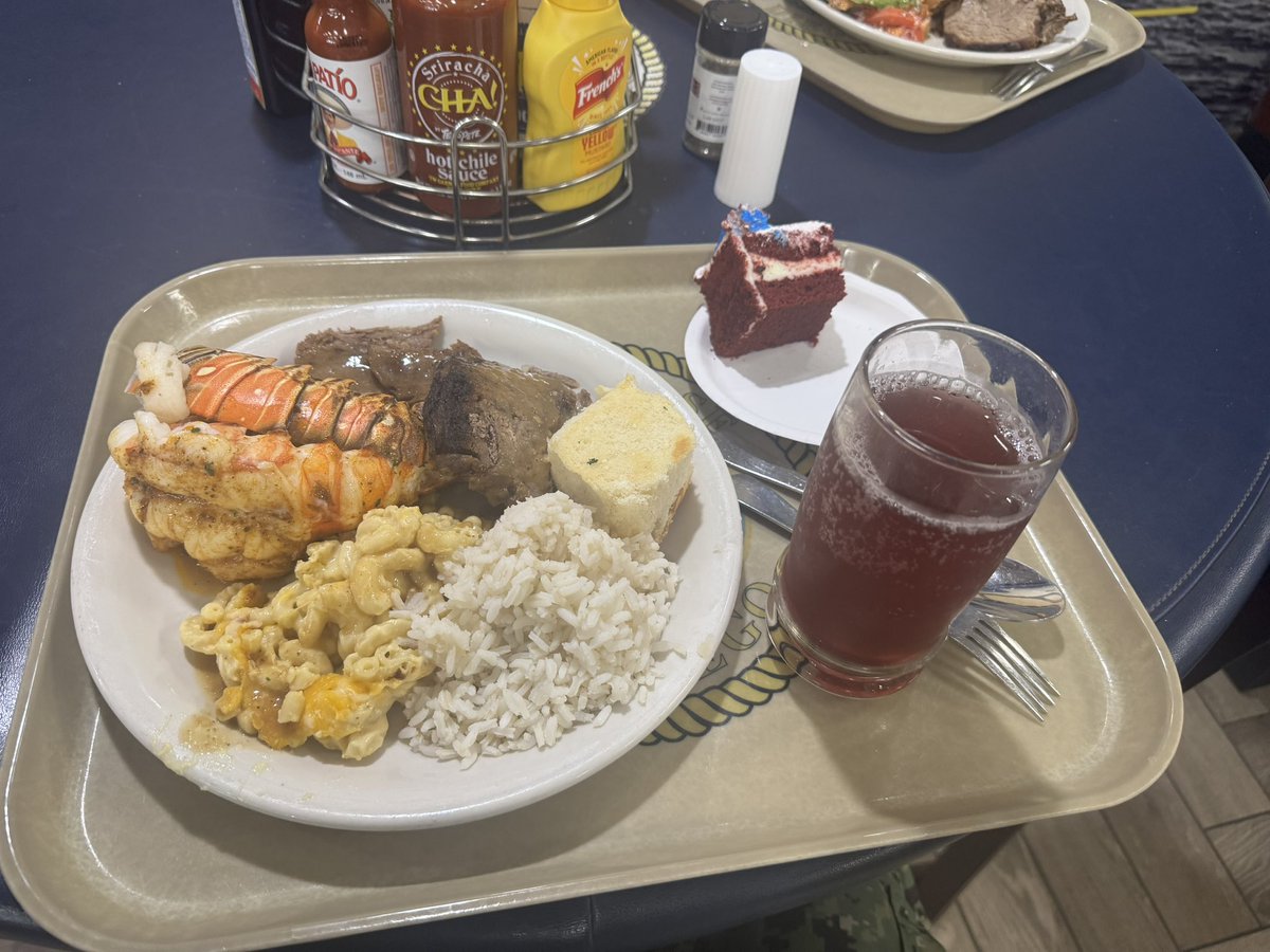 MikeBales's tweet photo. Not long ago, liberals raged because frontline troops occasionally ate steak and lobster.
Weeks later, they’re raging that some sailors have to eat regular military food.
The hypocrisy is breathtaking. https://t.co/kasyusVpQl