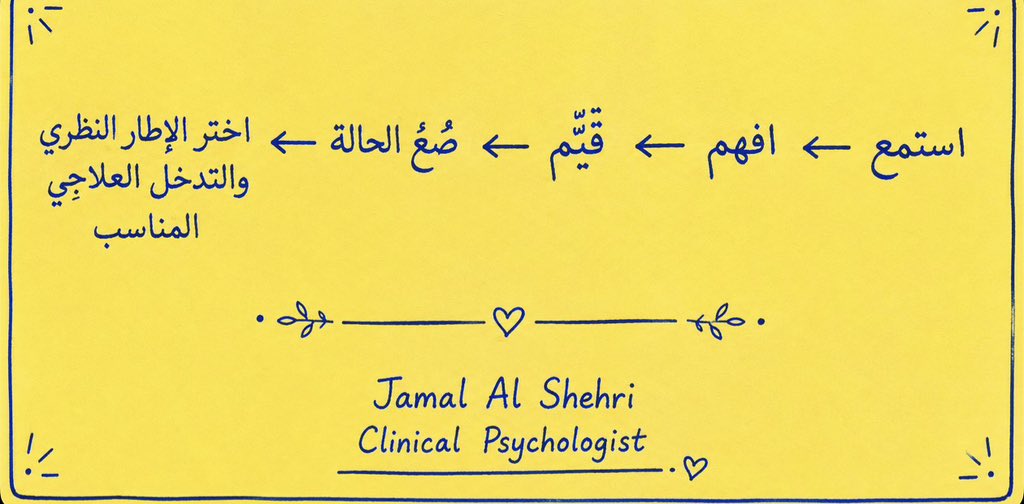 gamalpsyc's tweet photo. المعالج النفسي المتمكن لا يبدأ بالنظرية ثم يبحث في حياة المراجع عمّا يثبتها بل يبدأ بالمراجع وتجربته وسياقه ثم يسأل أي تفسير تدعمه المعطيات؟
النظرية أداة لفهم الإنسان وليست أداة لإعادة تشكيل قصته حتى تناسب النظرية.
مثال
مراجع يقول /أشعر أنني غير محبوب وأخاف أن يتركني الآخرون
المعالج لا يقفز مباشرة إلى إذن لديك مشكلة تعلّق بسبب طفولتك 
بل يستكشف أولًا
متى بدأ هذا الشعور؟ 
في أي علاقات يظهر؟ 
ما الخبرات السابقة والحالية؟ 
كيف يفكر ويتصرف عندما يخاف من الفقد؟ وما العوامل التي تزيد المشكلة أو تحافظ عليها؟
ثم يبني تفسيره على ما تكشفه الحالة.
المعالج لا يبحث عن مراجع يثبت نظريته بل عن نظرية تساعده على فهم مراجعه