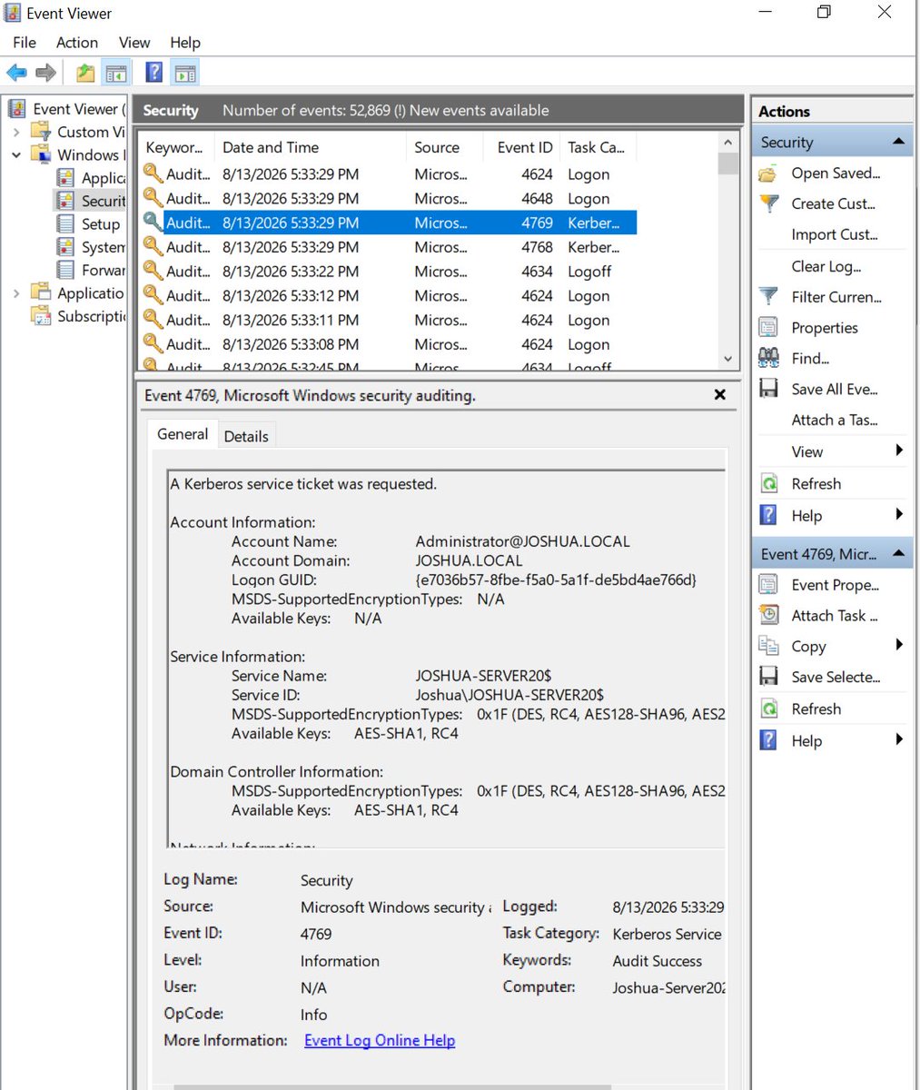 247shield's tweet photo. 🔐 Home Lab Series — Phase 1, Technique 3: Kerberoasting

Continuing my AD attack/defense home lab (Sysmon + Winlogbeat + ELK).

Kerberoasting is one of the AD techniques I wanted to understand properly because a valid domain login can be enough to request a service ticket. https://t.co/vL3AOYEzJ1