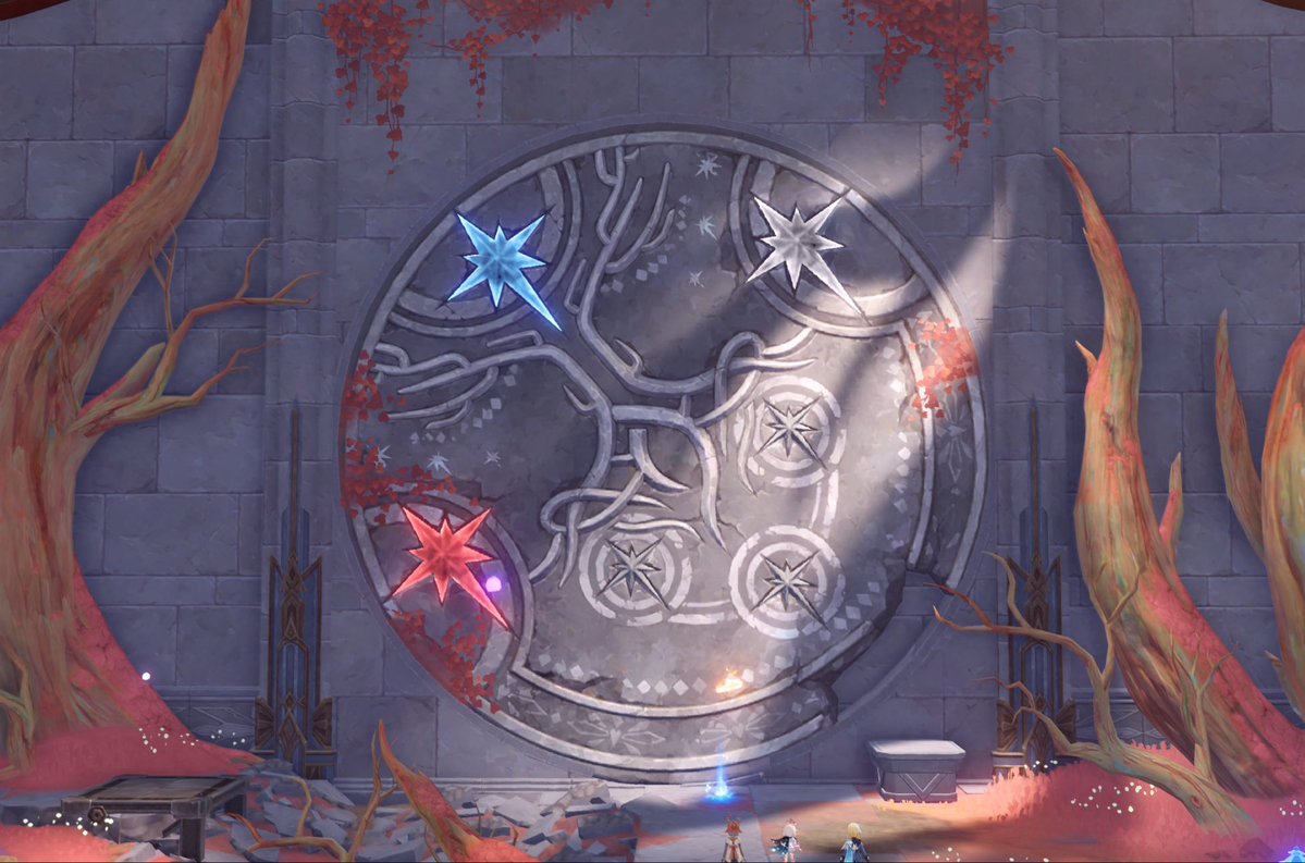 luluraemi's tweet photo. // 7.0 snezhnaya world quest spoiler

the perfect tree of life with the three stars being white star, blue star and red star. Yeah This Is So Normal. 

(what the hell koschei are on) https://t.co/kGkcGwhRhw