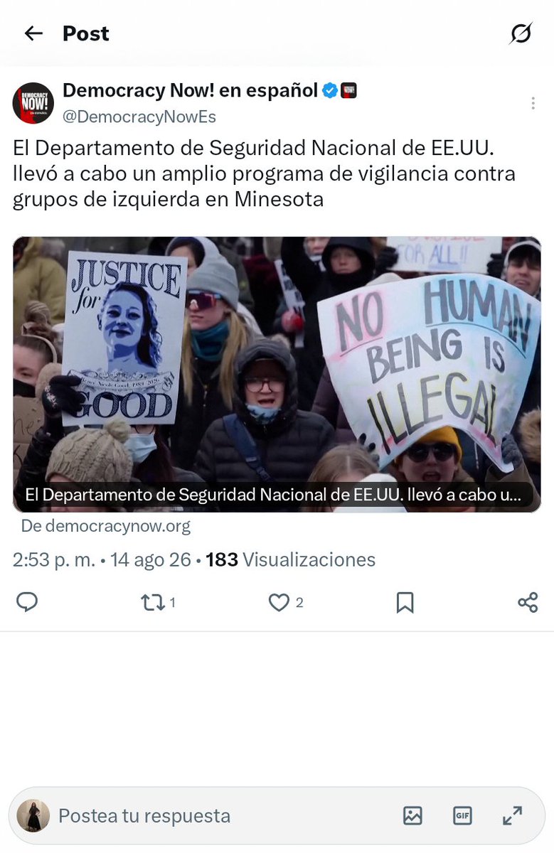 Scarbo__'s tweet photo. "El Departamento de Seguridad Nacional de #EEUU llevó a cabo un amplio programa de vigilancia contra grupos de #izquierda en #Minesota" https://t.co/7f15OMDHdB