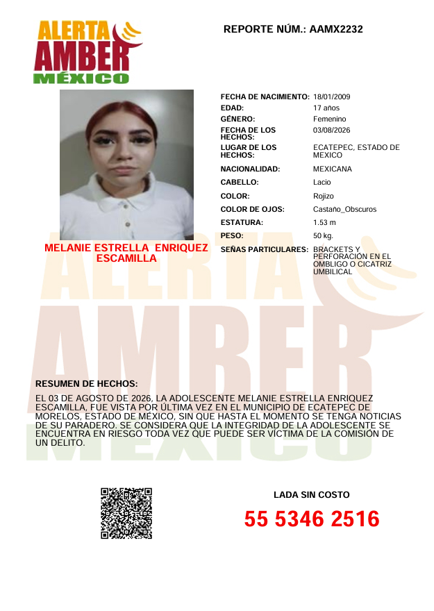 AAMBER_mx's tweet photo. #AlertaAMBER solicita su apoyo y RT para la búsqueda y localización de la adolescente MELANIE ESTRELLA ENRIQUEZ ESCAMILLA, de 17 años de edad. https://t.co/h9MoxjabY1
