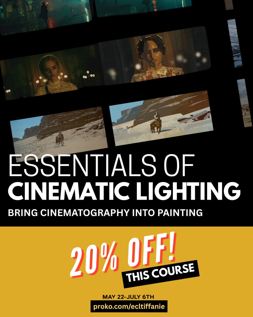 MiniFigTherS's tweet photo. Essentials of Cinematic Lighting is now live on Proko. Learn cinematic light and color for mood and story: notan, value keys, three-point lighting, and color psychology. Save 20% through July 6. https://t.co/q5vO2j5agS
