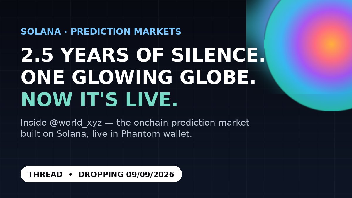 CryptoPrad76453's tweet photo. The account teased this anonymously for 2.5 years with just a glowing globe and Trade Everything before anyone knew what it was
Now the time is coming ...
It just revealed itself as a fully onchain prediction market called World Here's what it actually is .

@world_xyz https://t.co/7SjRxBBIbF