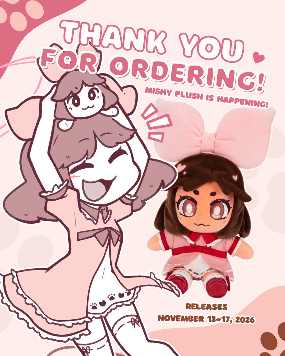 _JustSpicy's tweet photo. We did it! Mishy plush is happening!

To celebrate, we’re doing a giveaway!

🎁 Prize: Mishy Plush (shipping not included)

To Enter:
1) Follow @_JustSpicy &amp; @craftifyxco 
2) Like and RT this Tweet
3) Reply something you enjoy about me and/or my work!

Ends Aug 17 - 11:59 PM PST https://t.co/in4pCH5CSB