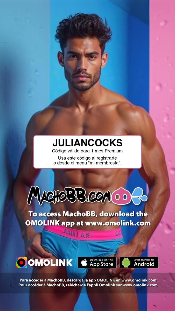 JulianCocks's tweet photo. ¡Únete a MachoBB con mi código promocional de influencer JULIANCOCKS y consigue 1 mes Premium gratis al registrarte en la app!
Para acceder a MachoBB descarga la app Omolink en https://t.co/4OrkIcQo1T https://t.co/laY8eTY9pZ