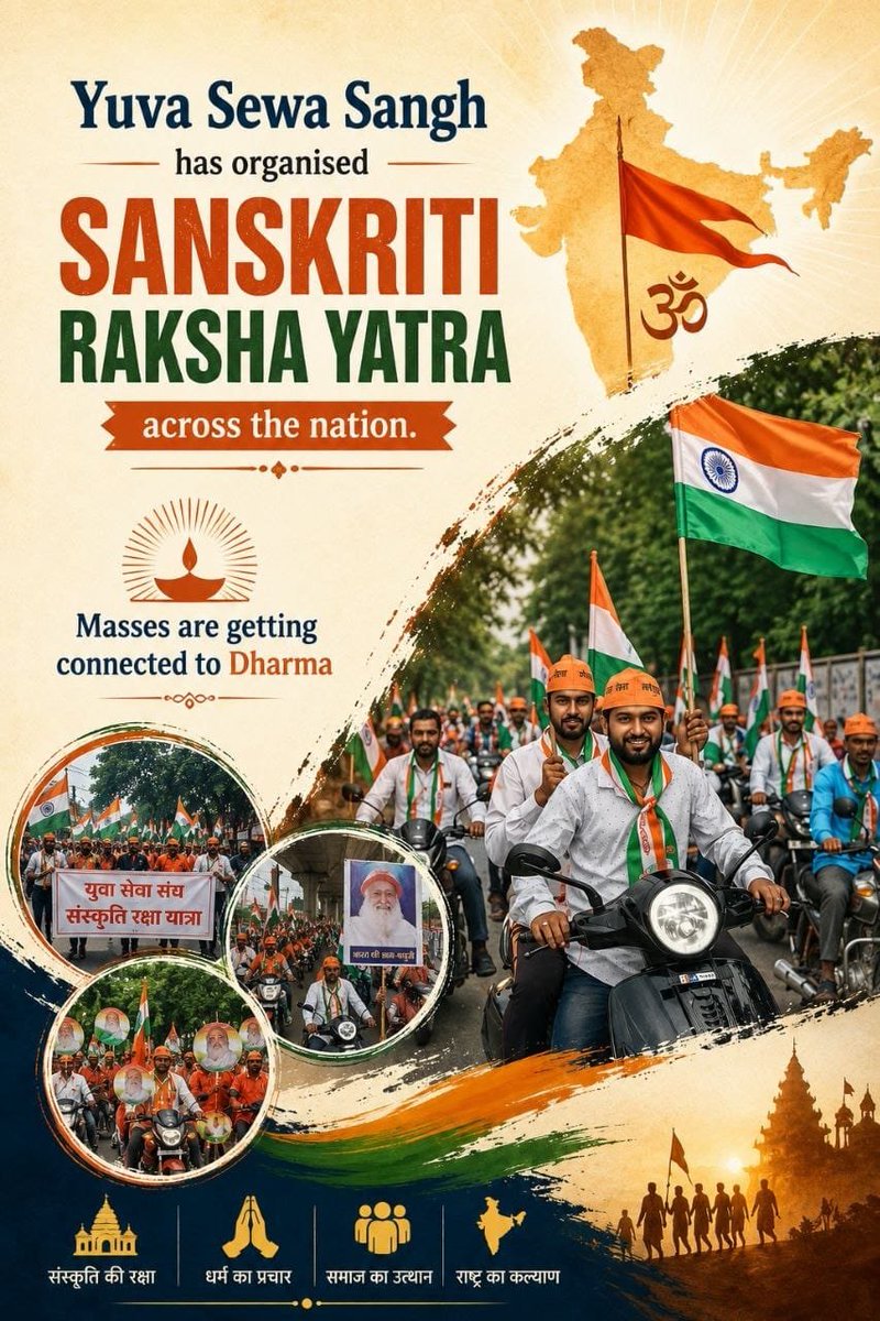 YssSpeaks's tweet photo. Happy #IndependenceDay 🇮🇳 to every Bharatiya out there ❤

Independence is not only the freedom won in 1947—it is the living responsibility of every generation to preserve and strengthen Bharat. On this sacred day, the Yuva Sewa Sangh, inspired by Pujya Sant Shri Asharamji Bapu, embodies that responsibility by channeling youthful energy into service, discipline, and dharma.

Through Tiranga & Sanskriti Raksha Yatras YSS spreads the message of de‑addiction campaigns, environmental awareness, Gau Seva, Bal Sanskar Kendras, and cultural preservation. Patriotism is not confined to slogans—it is expressed in seva. Their work reminds us that true independence is freedom from social evils, moral decline, and spiritual ignorance.