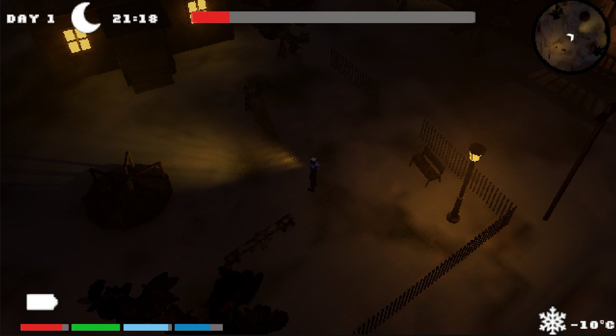 DeadWinterGame's tweet photo. Upcoming game inspired by 30 Days of Night and Impact Winter. Survive in a remote town under perpetual darkness, search for survivors, and devise a means of escape before the vampires track down your hub's location. #SurvivalHorror #gamedesign #unity #unreal #survival #videogames #gamedev #indiehorror #indiedev