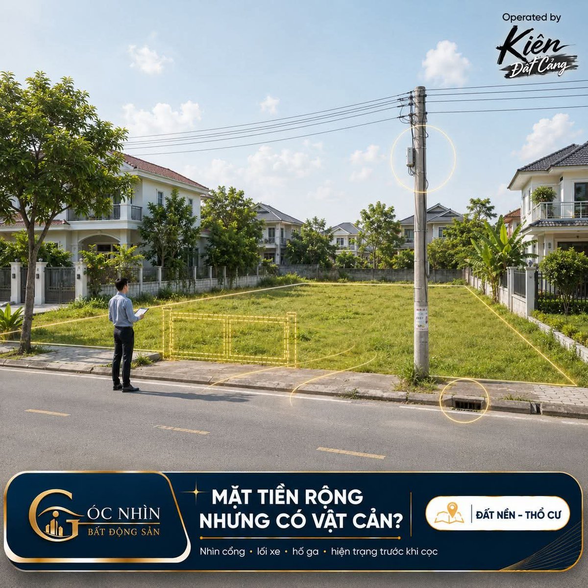 KienDatCangHP's tweet photo. 🏡 MẶT TIỀN RỘNG NHƯNG CÓ VẬT CẢN: NHỚ NHÌN HIỆN TRẠNG

Tình huống dưới đây hoàn toàn giả định.
Một thửa đất có mặt tiền đẹp chưa chắc toàn bộ phần mặt tiền đều thuận tiện để sử dụng.
Khi đi xem thực tế, hãy để ý:
🔹 Cột điện nằm ở đâu;
🔹 Có hố ga hoặc miệng cống trước đất không;
🔹 Có cây lớn sát vị trí dự kiến mở cổng không;
🔹 Ô tô đánh lái vào sân thế nào;
🔹 Có vật thể nào ảnh hưởng cách bố trí cổng và tầng một không.
Đặc biệt:
Đừng mặc định “sau này chuyển đi được” rồi bỏ qua hiện trạng hôm nay.
Nếu một vật cản ảnh hưởng lớn đến mục đích sử dụng, hãy tìm hiểu rõ khả năng xử lý trước khi đưa giả định đó vào quyết định mua.
📌 Một mẹo nhỏ:
Đứng đúng vị trí dự kiến mở cổng, nhìn từ đất ra đường và thử hình dung đường đi của một chiếc ô tô.
Nhiều vấn đề rất khó thấy trên sơ đồ nhưng lại rõ ngay khi đứng ngoài thực địa.
Sổ cho biết chiều rộng mặt tiền. Hiện trạng cho biết mặt tiền đó dễ sử dụng đến đâu.

Bài viết sử dụng tình huống giả định, không đề cập một bất động sản hoặc địa phương cụ thể.
Thông tin mang tính phổ biến kiến thức. Kết quả cụ thể cần căn cứ hồ sơ, hiện trạng, quy hoạch và quy định đang áp dụng tại địa phương.

Góc Nhìn Bất Động Sản | Operated by Kiên Đất Cảng
Tel: 0913625123 | 0936767540
Zalo: Kiên Đất Cảng.
Fb: https://t.co/M7rQPI2j3s
#KienDatCang #GocNhinBatDongSan #DatNenThoCu #KinhNghiemMuaDat #XemDat