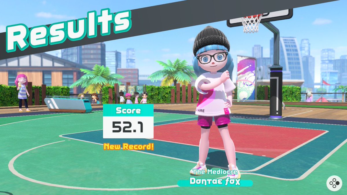 DontaeFox's tweet photo. I tried out Basketball earlier so I could get a perfect game in Three Point Challenge. It wasn't as difficult as I thought, but the amount of times I jumped without shooting is hilarious. #NintendoSwitchSports #NintendoSwitch2 https://t.co/p9s0RMxRqN