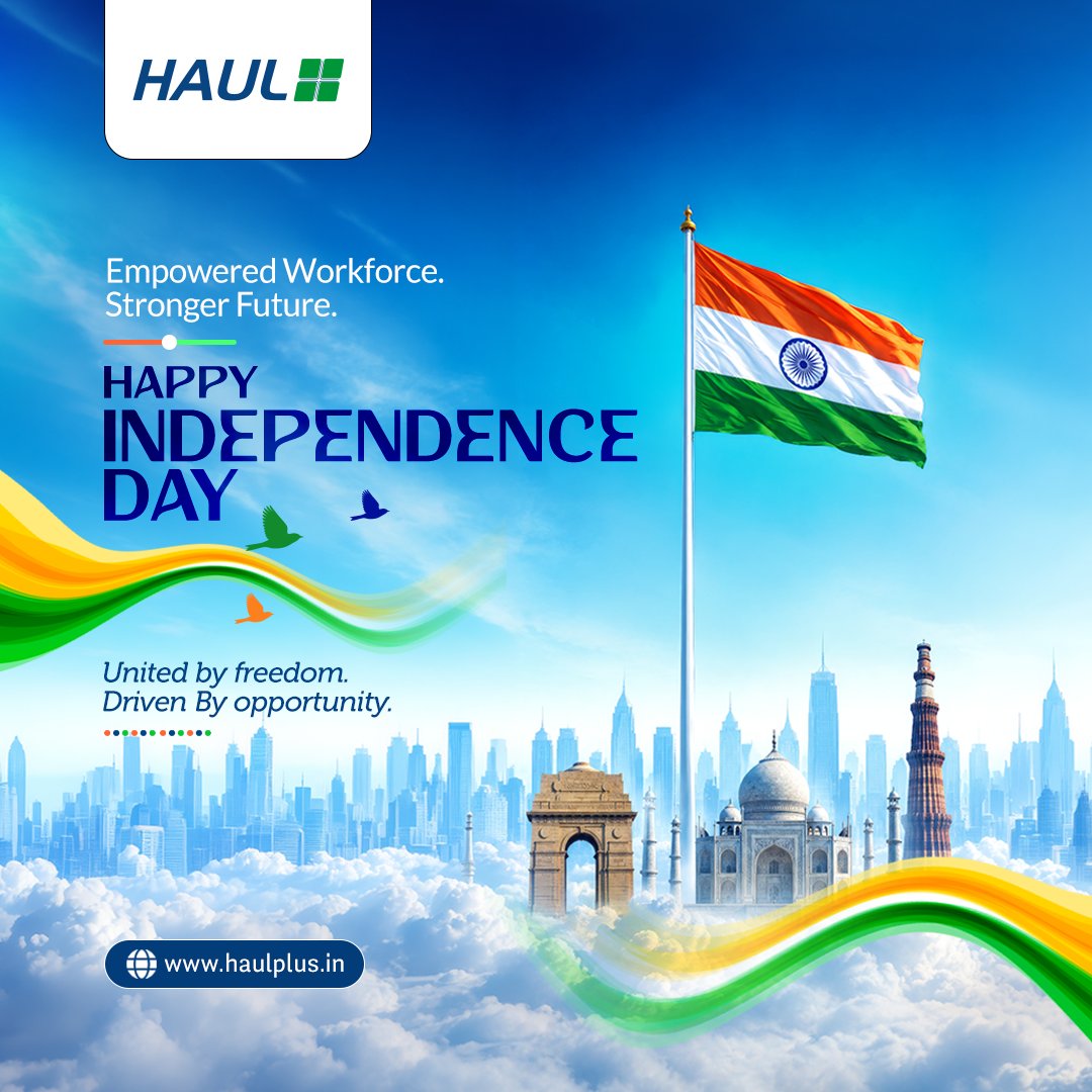 HaulPlus's tweet photo. This Independence Day, let’s celebrate the power of skilled, empowered, and talented people who drive progress and build a stronger tomorrow. Wishing you a proud and inspiring Happy Independence Day!

#HappyIndependenceDay #EmpoweredWorkforce #StrongerFuture #Workforce #Talent https://t.co/HaLe64kfmS