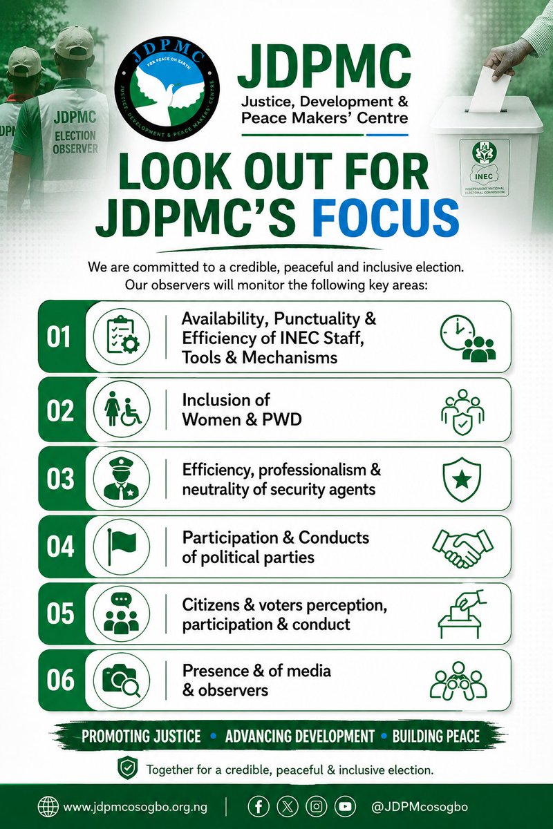 jdpmcosogbo1's tweet photo. OUR FOCUS

#jdpmconosun2026election
#jdpmc
#JEVID2026 https://t.co/hJGA0Z7h0K