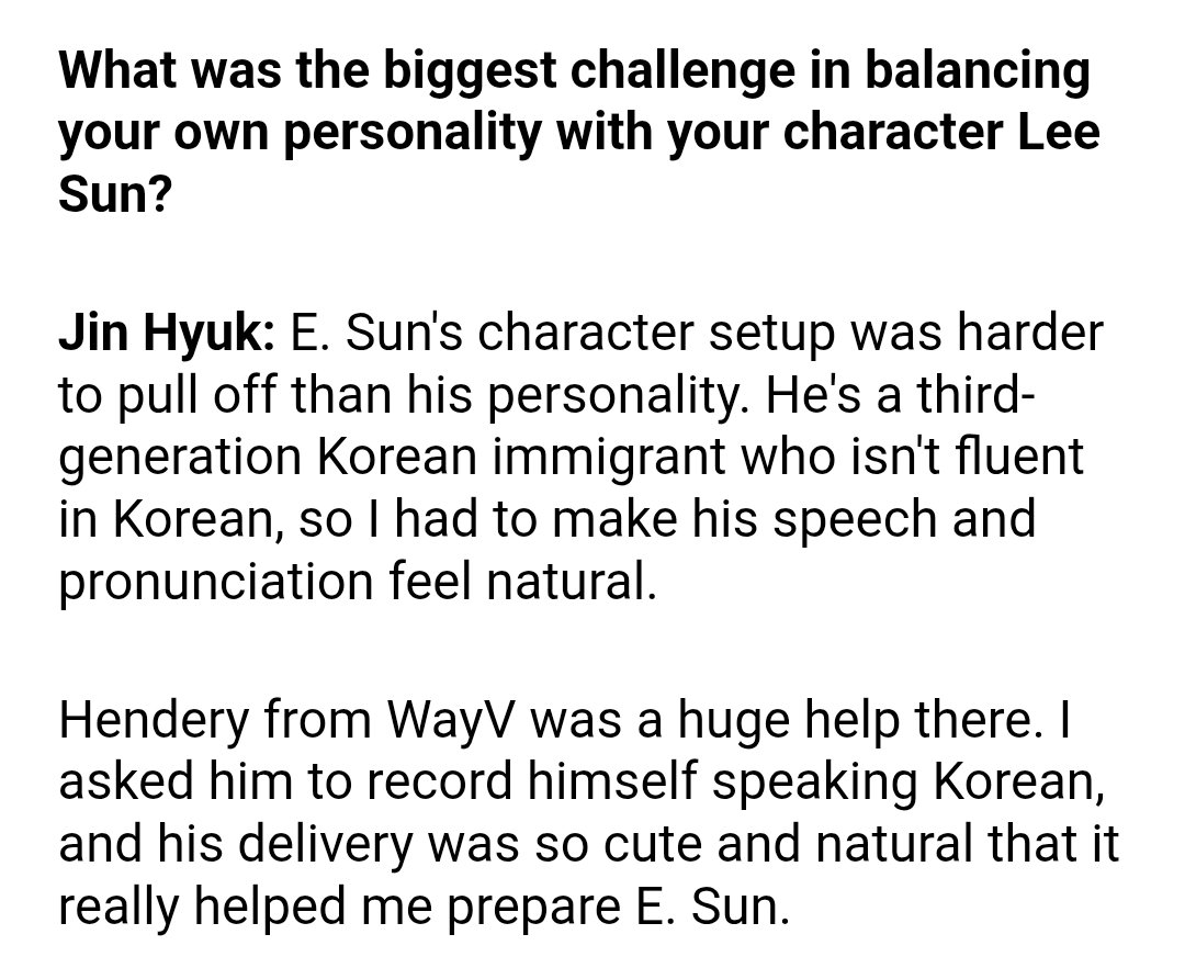 289film's tweet photo. lee jinhyuk mentioned hendery on his interview with kpop wise;

“hendery was a huge help there. i asked him to record himself speaking korean, and his delivery was so cute and natural that it really helped me (to improve his acting role)” https://t.co/YeXDThwob2