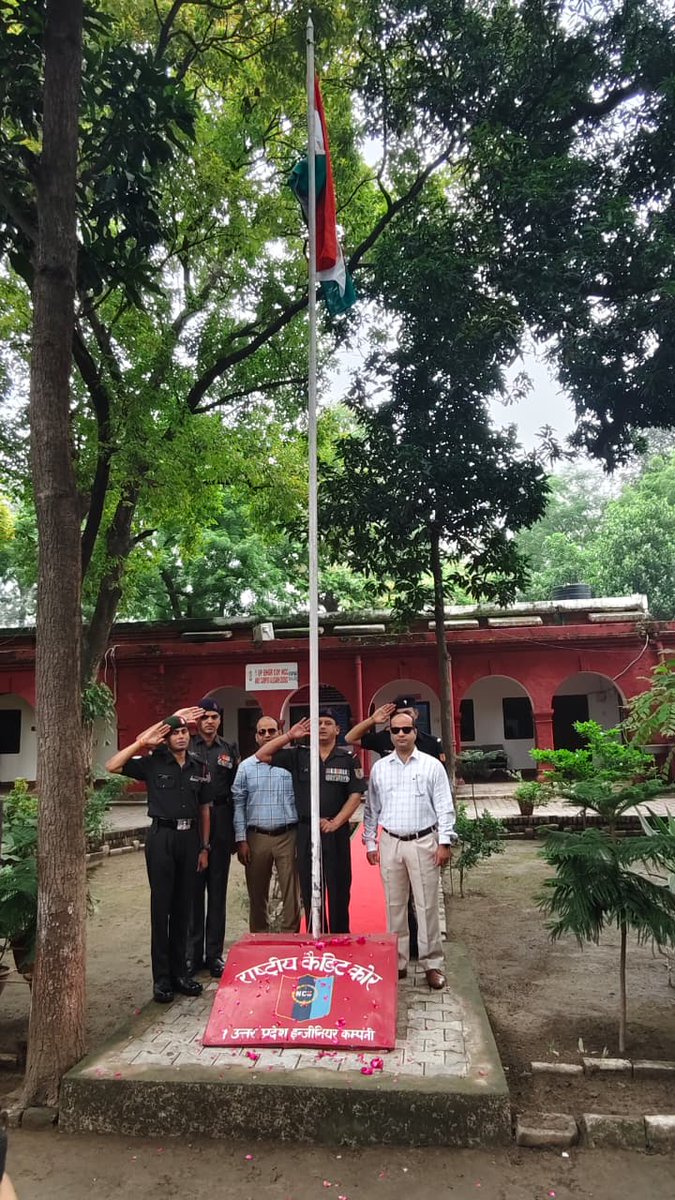 AligarhGp's tweet photo. 🫡 INDEPENDENCE DAY FLAG HOISTING CEREMONY 🇮🇳✨
"With pride in our hearts and the Tricolor in our hands, we march into the future!" 🚩
On 15 Aug 2026, 1 UP Engr Coy NCC, Aligarh conducted a solemn Flag Hoisting Ceremony at the Unit Headquarters! 🫡✨
📍 Location: 1 UP Engr Coy NCC Office Campus, Aligarh
💪 Participation: 38 Cadets, 02 Alumni, 19 Guest Observers & 08 Unit Staff members
Spreading the message of discipline, national service, and patriotic pride! 🇮🇳🔥
#IndependenceDay #1UPEngrCoy #NCCIndia #Aligarh #NationFirst #JaiHind 🇮🇳🫡