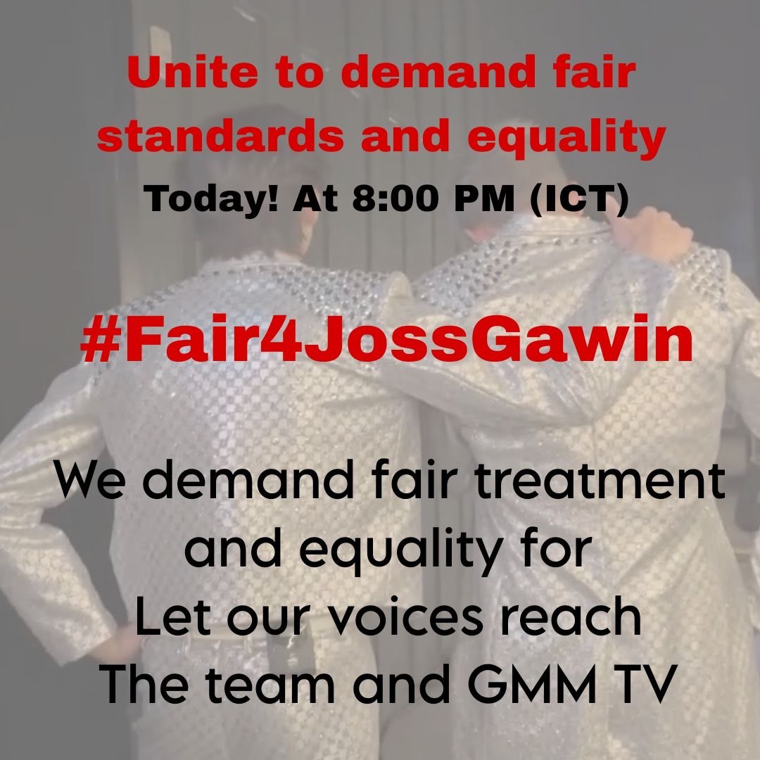 semparrier's tweet photo. 🚨 Pls RT 🚨

We demand an explanation from @GMMTV @LiveHouse_Ad JossGawin’s fans were not treated fairly in the behind the scenes production process for the JossGawin Heat and Beat Concert.

We invite JGN to join us and use the hashtag. 

#️⃣ Fair4JossGawin
📈 started 8PM (ICT) onwards

#JossGawinConcert 
#JossGawin
#GMMTVLiveHouse