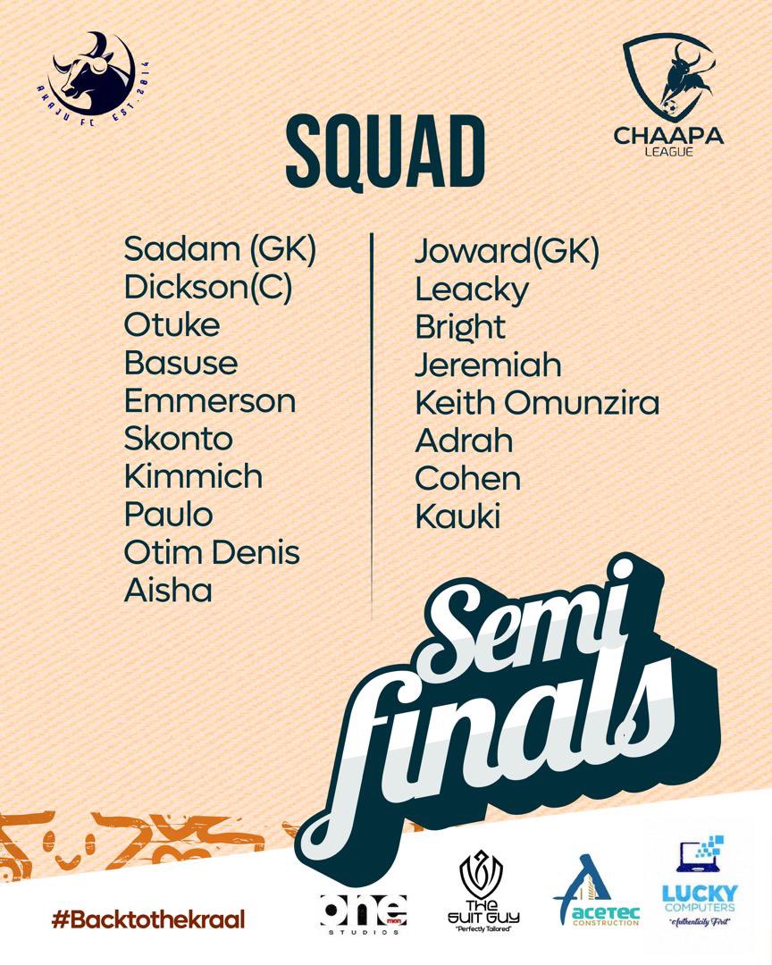 AkajjuFC14's tweet photo. 🚨‼️
New names on the list for the semi-final as we look to defend our trophy.
Thee, traveling squad!
#NotugiraOta
#BackToTheKraal https://t.co/V7eu3O30FV