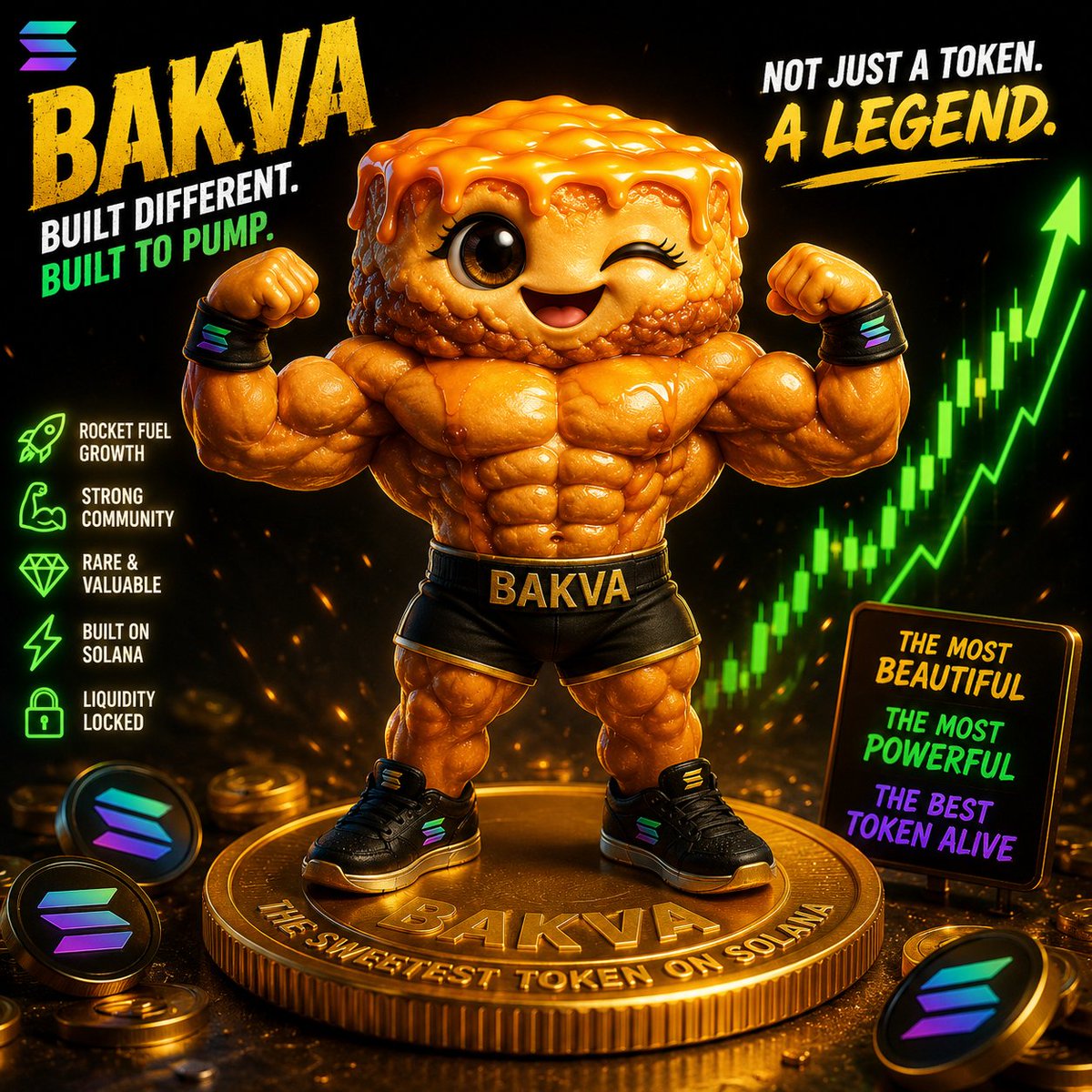 BakvaOfficial_'s tweet photo. 🥮 Meet $BAKVA — the sweetest meme on Solana.
Golden. Powerful. Impossible to ignore. 🔥
No boring vibes. Just a community, a legendary meme and one mission:
🚀 Make $BAKVA the token everyone talks about.
Take a bite. Join the movement.
#BAKVA #SOLANA #MEMECOIN https://t.co/01GZxMLdAo
