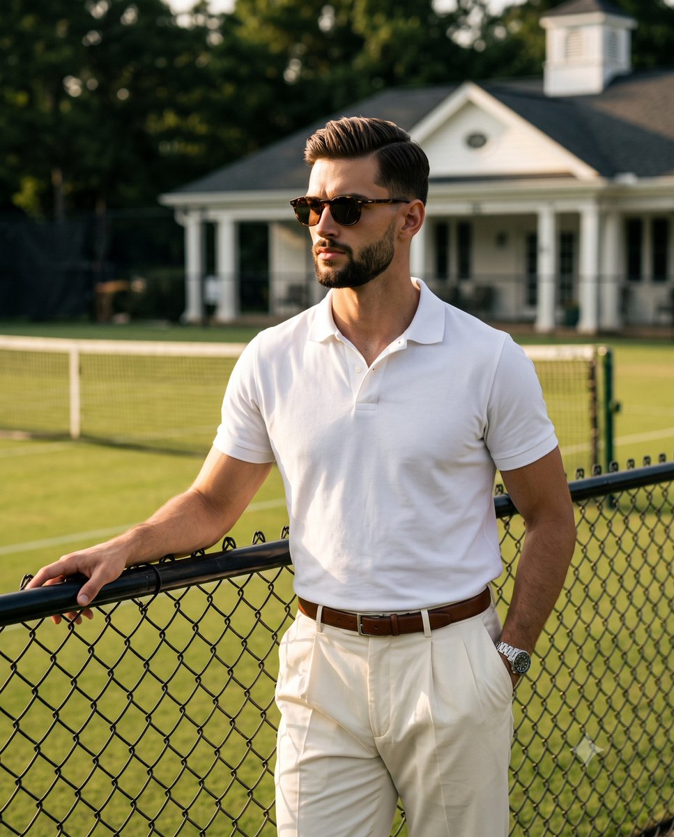 Golden Hour Tennis Court Portrait