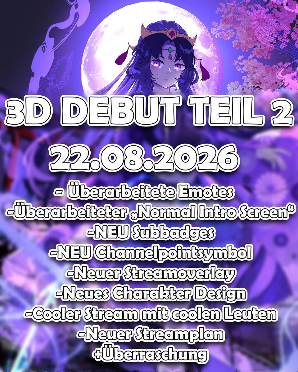 KalenderVT's tweet photo. 🎉 In 7 Tagen ist es soweit! 🎉
@Dreilogy feiert bald das große VTuber-Debüt ✨💛
Markiert euch den Termin und seid von Anfang an dabei!

📍 22.08.2026
🔗 https://t.co/owtmjF3ezd

#GERVTuber #VTuberDebut https://t.co/QTRc6GYro3